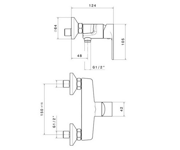 смеситель для душа KERAMA MARAZZI PIANO